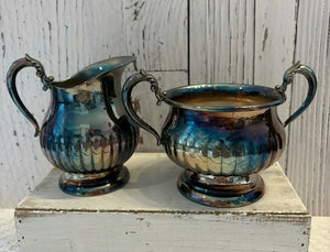 Vintage Silver Plate Cream & Sugar Set