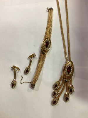 Vintage Art Deco Earrings, Bracelet & Necklace