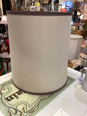 Vintage Barrel Lamp Shade Ribbon Trim 14.5 tall 12.3 top 13.5 bottom