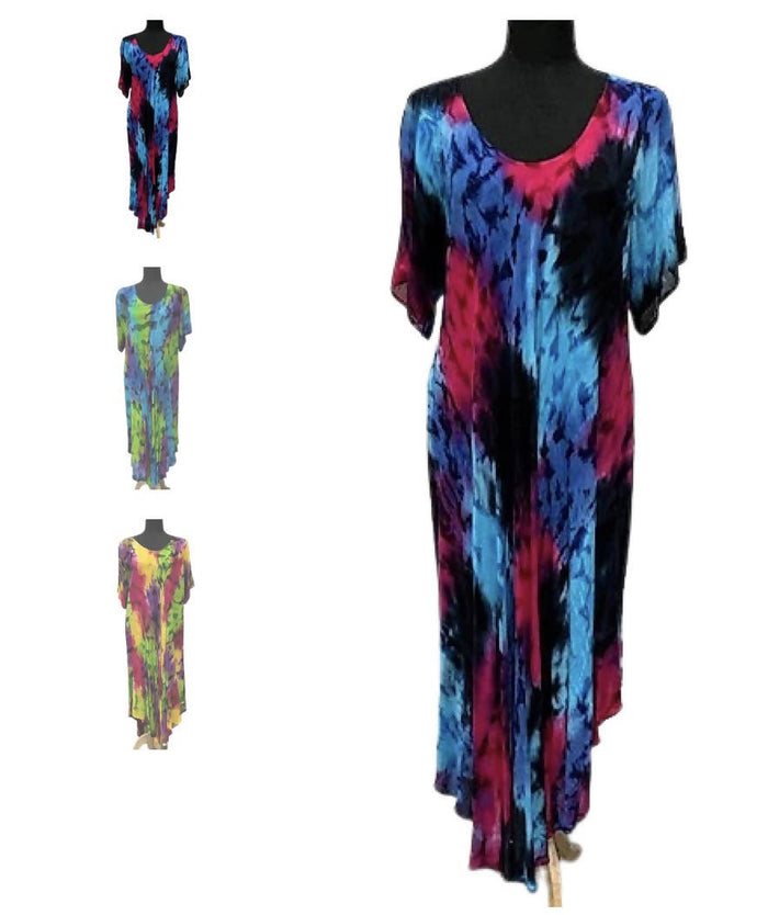 Short Sleeved Flowing Rayon Dress
