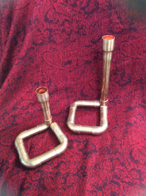 Set of 2 Copper Candle Holders