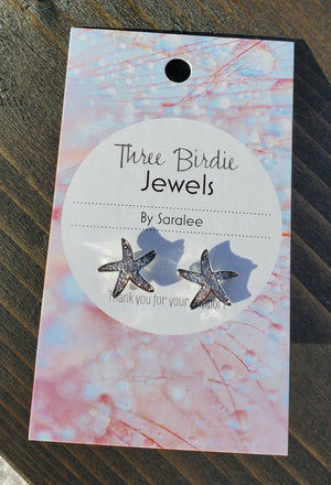 Starfish silver earrrings