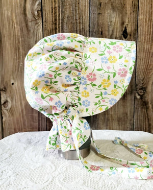 Vintage Floral Bonnet. Size 3-6 years