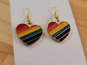 Rainbow Stripe Heart earrings - 33rd St W
