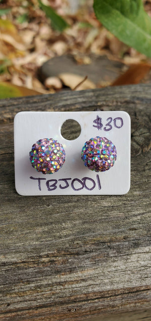 Large glitter ball earrings