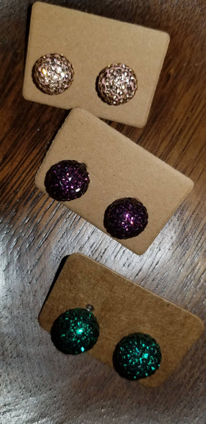 Large glitter ball earrings