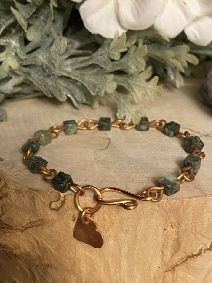 African turquoise copper bracelet/ by Simply de novo Creations