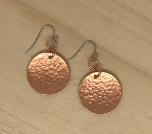 Circle Copper Earrings/by Simply de novo Creations