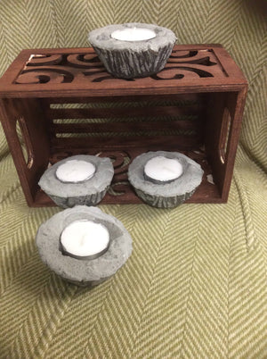 Set of 4 Concrete Tea Light Holders