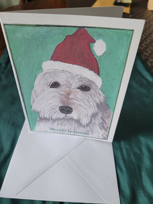 Terrier in Santa Hat Christmas Card, available at 33rd Street location