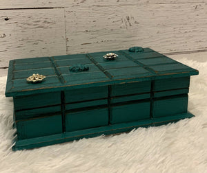 ONLINE ONLY, REFINISHED JEWELRY BOX WITH FLOWERS AND VINTAGE JEWELRY, Drinkle Mall
