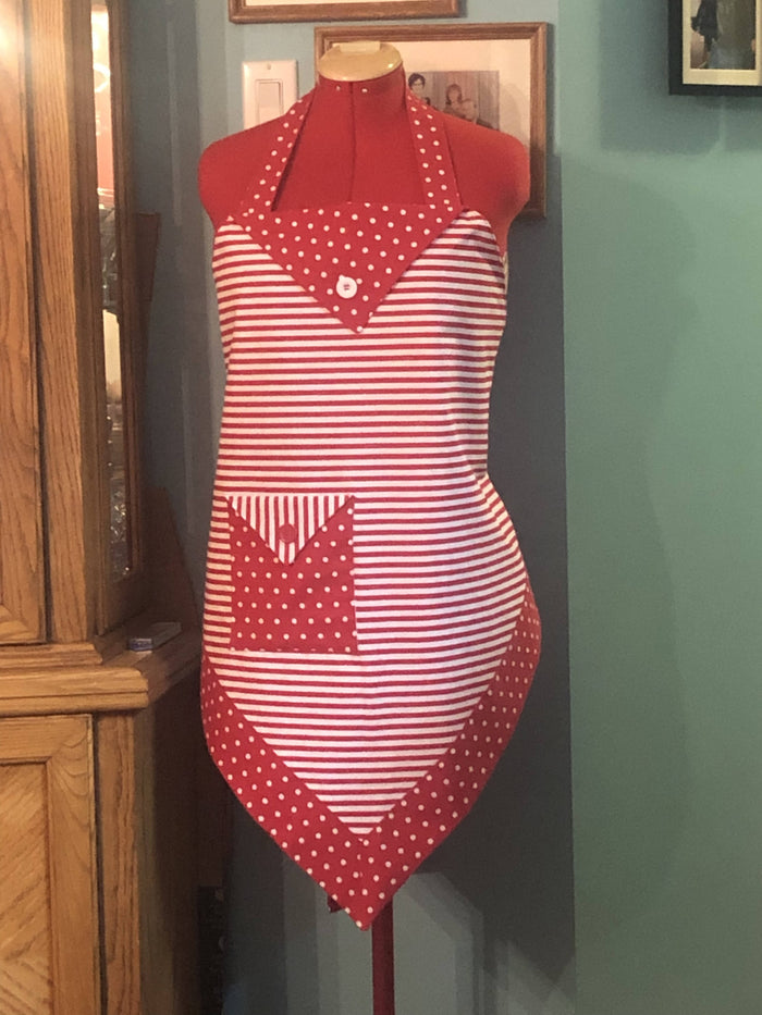 Red Four Corners Apron