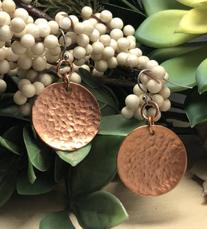 Circle Copper Earrings/by Simply de novo Creations