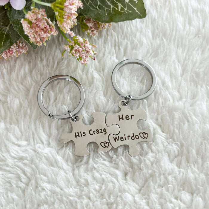 KEYCHAIN - His Crazy, Her Weirdo - 2 pc set