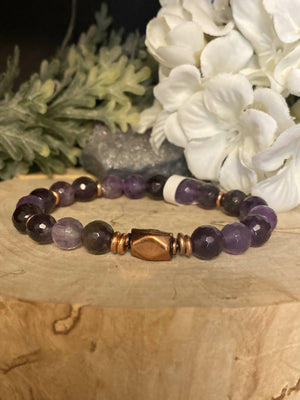 Amethyst & Copper Bracelet/by Simply de novo Creations