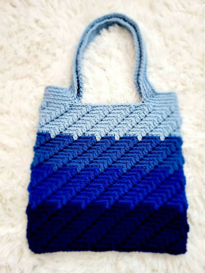 Blue Ombré Crochet Bag