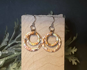 Copper heat colored Earrings/by Simply de novo Creations