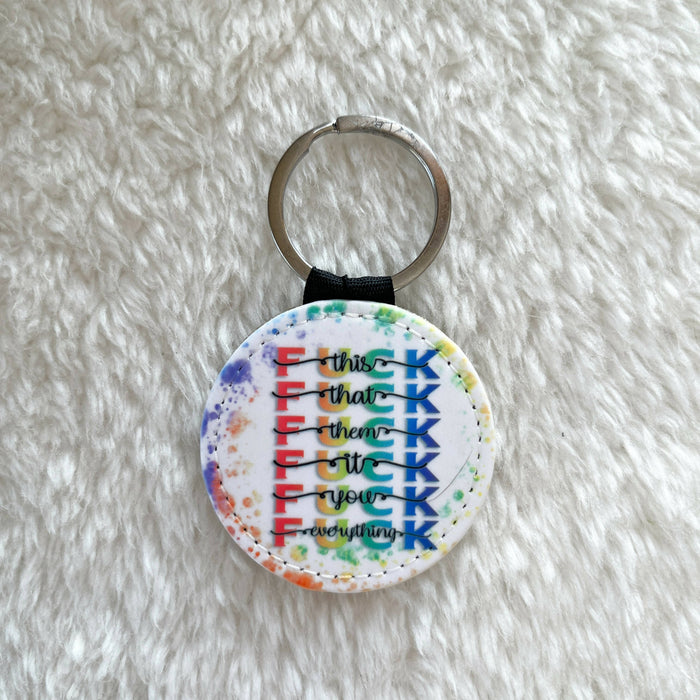 GLITTER KEYCHAIN - Fuck Everything
