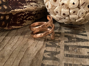Hammered Copper Wrap Ring/ by Simply de novo Creations
