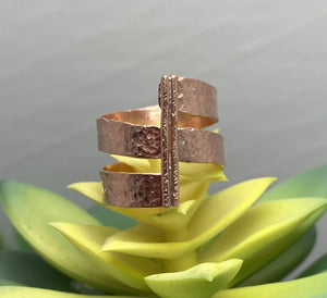 Copper Asymmetrical Ring/by Simply de novo Creations