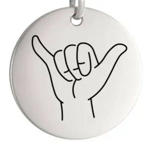 Hand Gesture Pendants Stainless Steel Hand Stamped