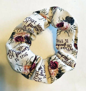 Hair Scrunchie - Floral Sweary Fabric Pattern - Drinkle Mall Location Only
