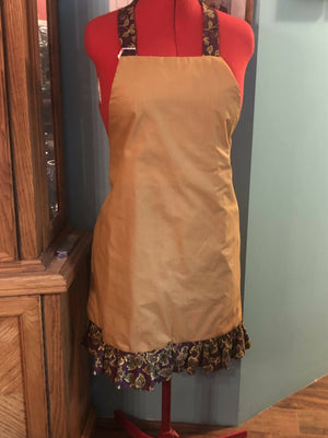 Burgundy and Gold Reversible Apron