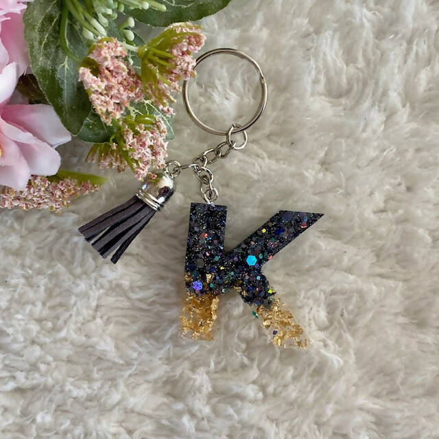 EPOXY ALPHABET KEYCHAIN - LETTER K