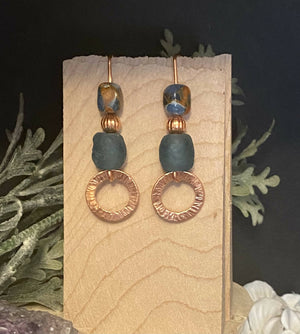 Copper, Jasper & Java glass Earrings/ by Simply de novo Creations