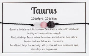 Zodiac Crystal Rope Bracelet Taurus