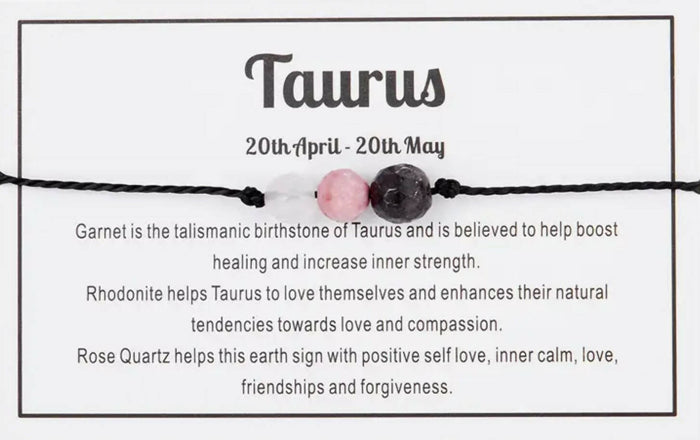 Zodiac Crystal Rope Bracelet Taurus