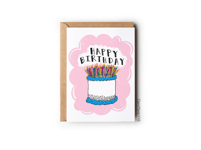 Happy Birthday Cake - Greeting Card - Available at 33rd St. Location