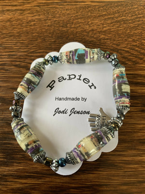 Recycled Paper bead bracelet