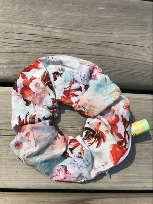 Zippered Scrunchie Large - Orange and Pale Blue - Drinkle Mall Location Only