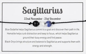 Zodiac Crystal Rope Bracelet Sagittarius