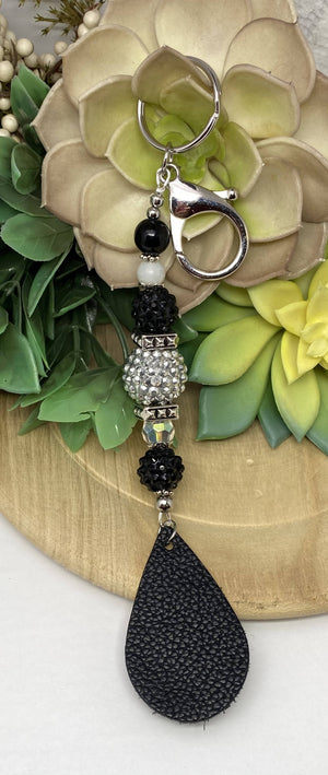 Bead & Leather Keychain/by Simply de novo Creations