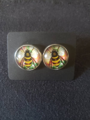 Stainless steel bee earrings