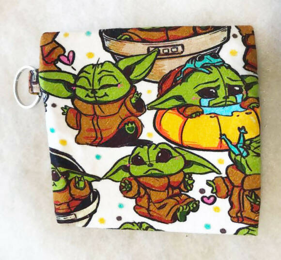 Key Chain Pouch, Coin Purse or Ear Bud Holder - Cute Alien - Drinkle Mall Location Only