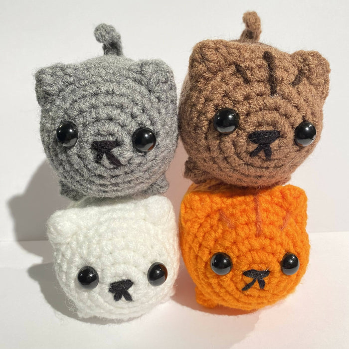 Mini Kitty Cat Crochet Plush (Assorted Colours)