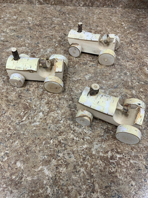 Handmade small wooden tractors