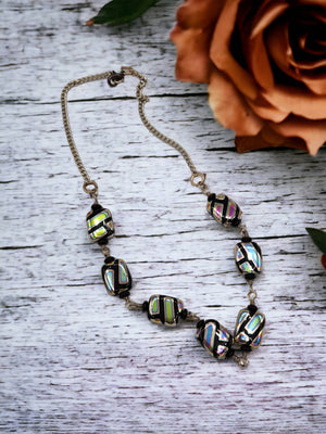 Necklace - Multicolour with black accents