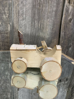 Handmade wooden tractor