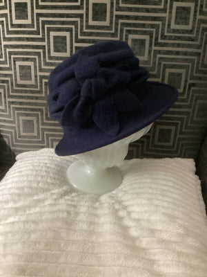 Navy Blue Wool Hat