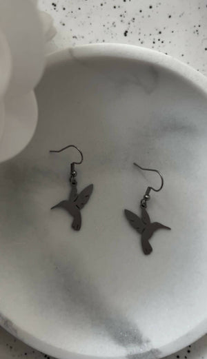 Stainless Steel Hummingbird Earrings