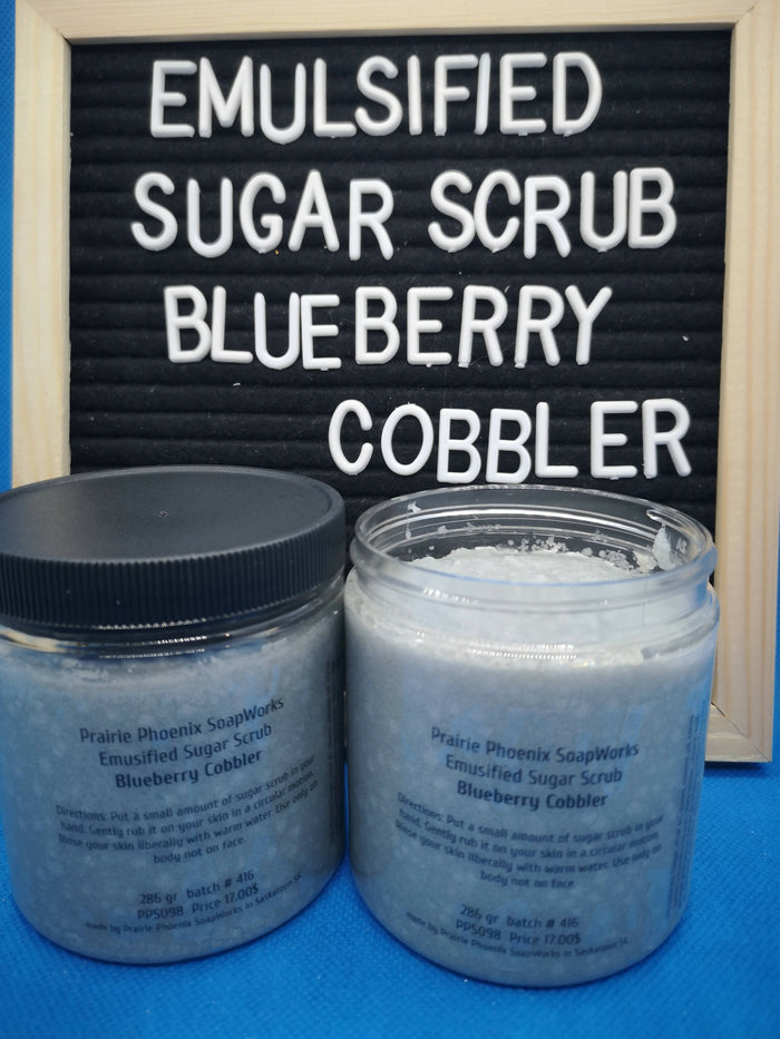 Emulsified Sugar Scrub Blueberry Cobbler