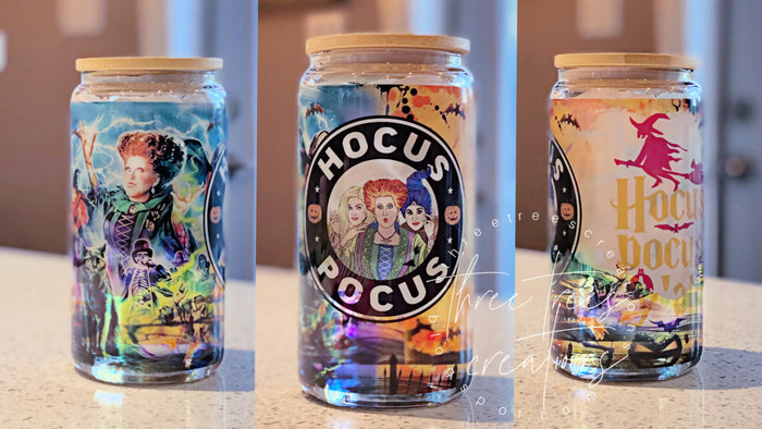 HOCUS POCUS Y'ALL 16OZ GLASS TUMBLER (Drinkware, Cups, Food and Drink, Mugs)