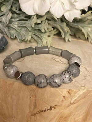 Grey Stone Bracelet/by Simply de novo Creations