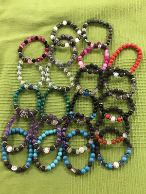 Essential oil bracelets assorted colours