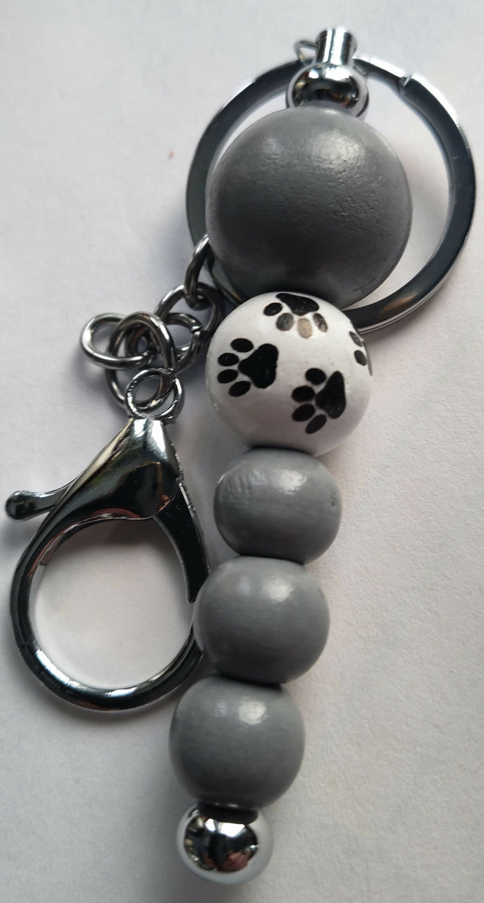 keychain with dog paw prints