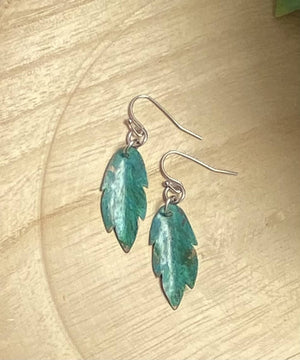 Leaf Earrings patina/colored Copper/by Simply de novo Creations